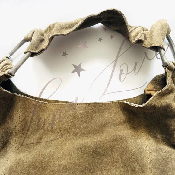 FREE PEOPLE Bobbi Slouch Suede Tote In Sand NWT - Picture 4 of 8
